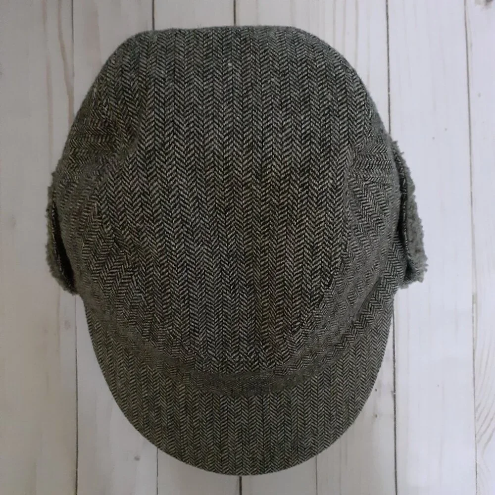 Outdoor Research Fleece Lined Wool Blend Herringbone Earflap Cap Black Size S
